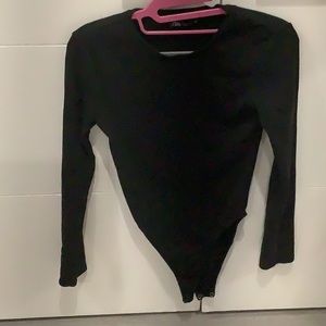 Black ribbed Zara long sleeve body suit size large brand new never worn